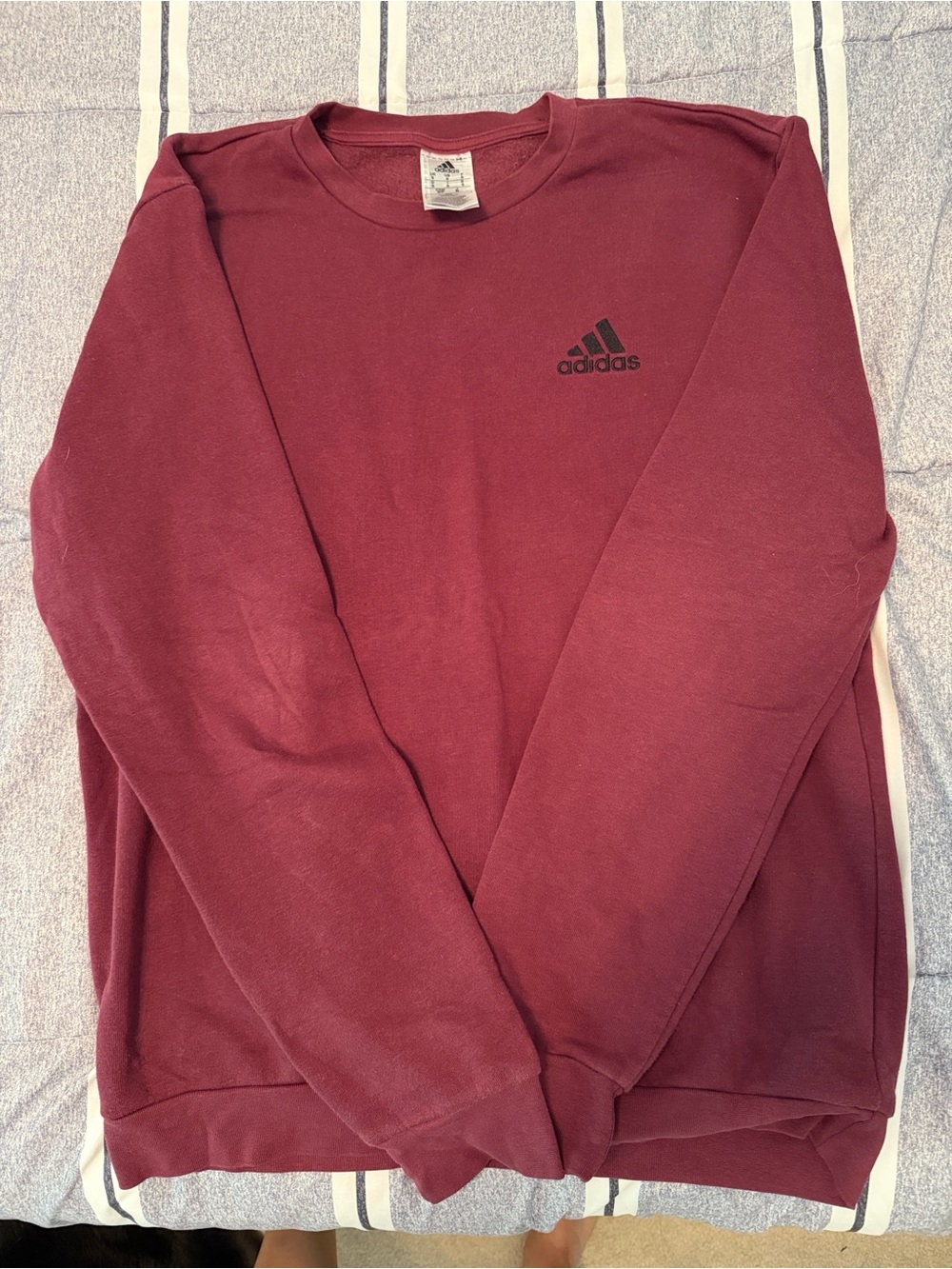 adidas Men's Crewneck Sweatshirt - Burgundy with Black Logo